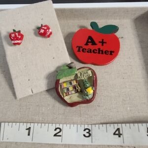 Teacher A+ Brooches and Earrings Lot